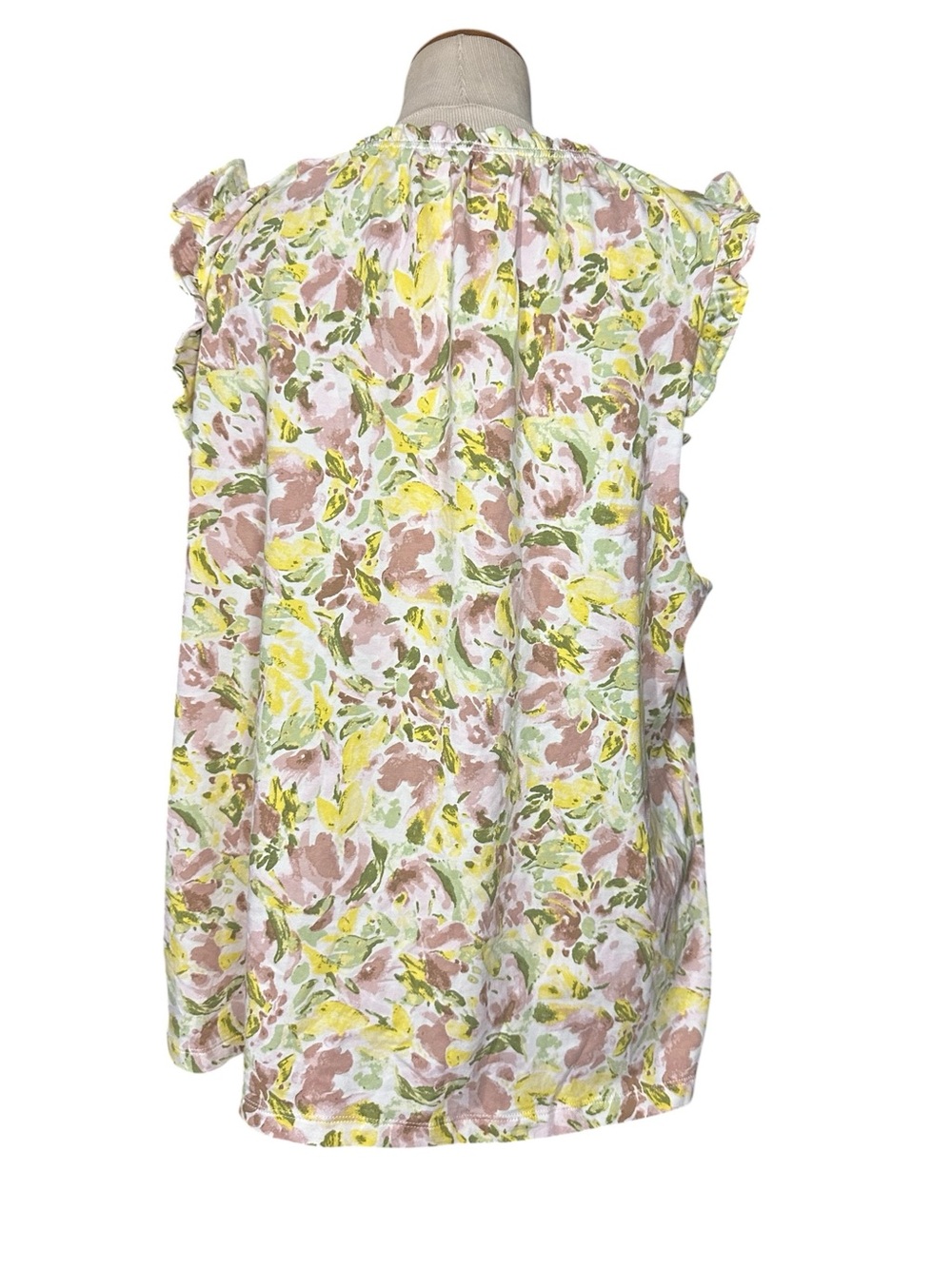 LC Lauren Conrad Sleeveless Top Floral Yellow Pink Size XXL - Picture 3 of 3